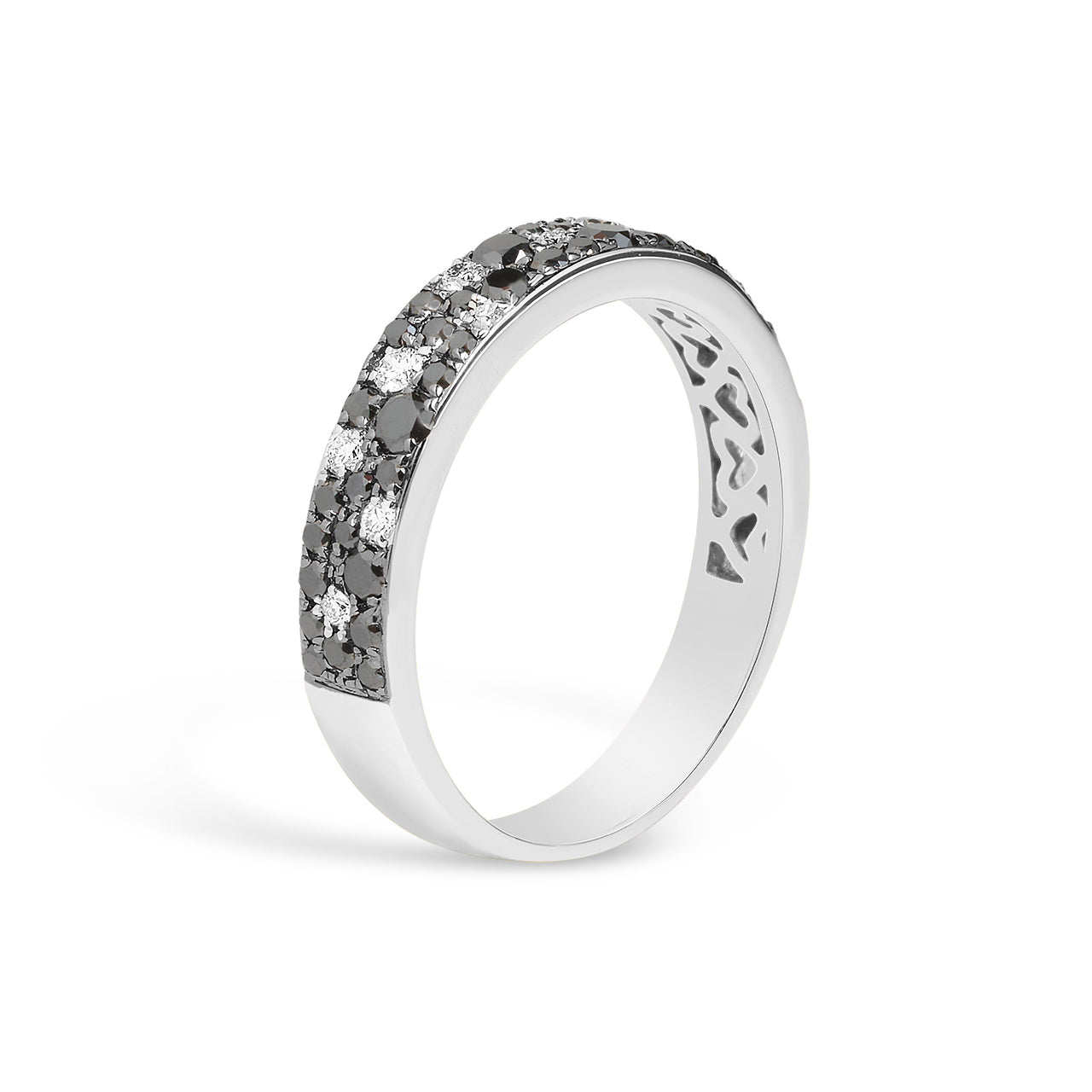 Black & White Diamond Pave Mosaic 4mm Band