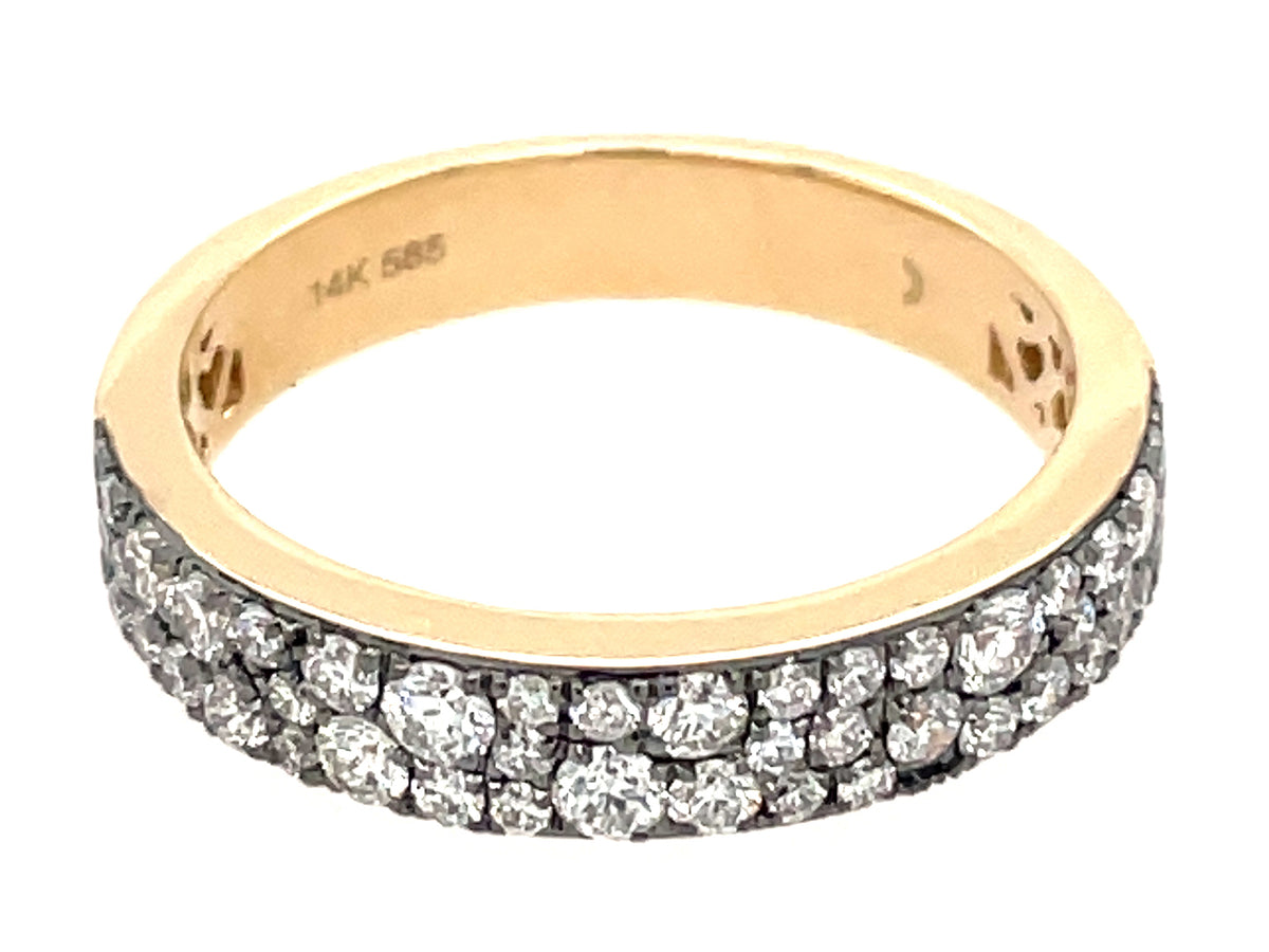 DIAMOND PAVE RING, 4MM, BLACK RHODIUM PRONGS