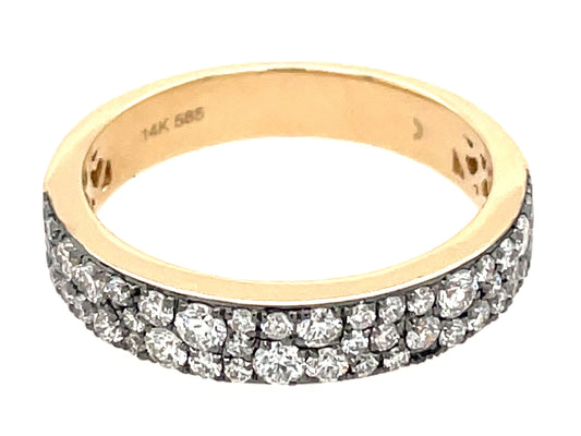 DIAMOND PAVE RING, 4MM, BLACK RHODIUM PRONGS