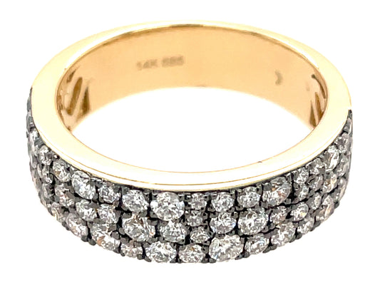 DIAMOND PAVE RING, 5.5MM, BLACK RHODIUM PRONGS, 14KY (N)