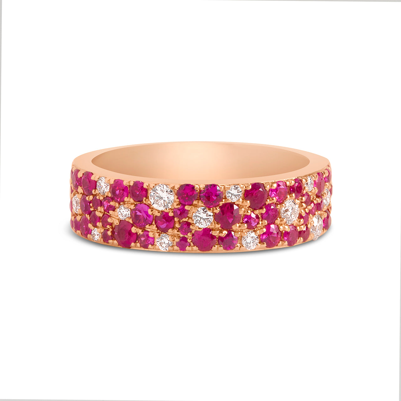 Ruby & Diamond Pave Mosaic 5.5mm Band
