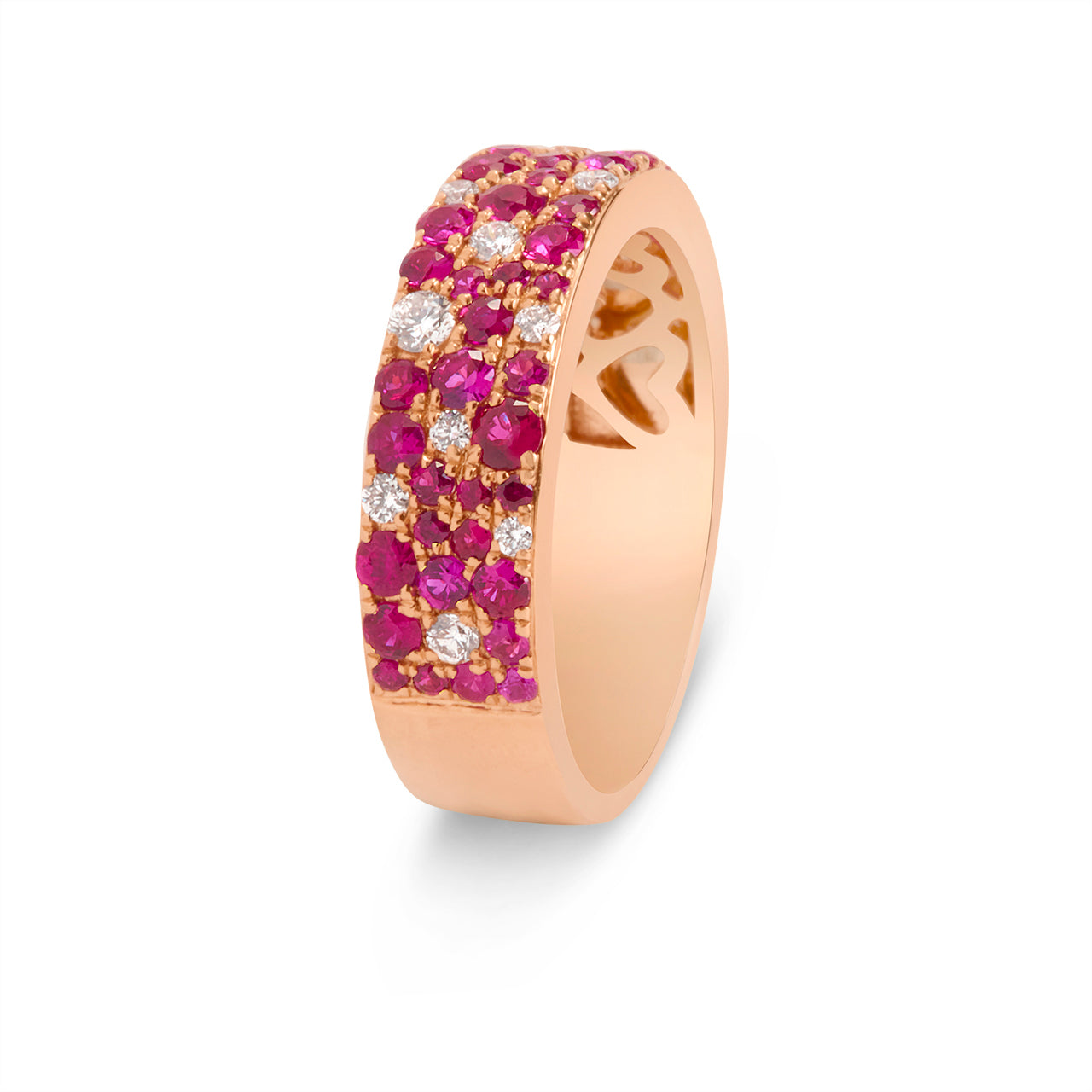 Ruby & Diamond Pave Mosaic 5.5mm Band