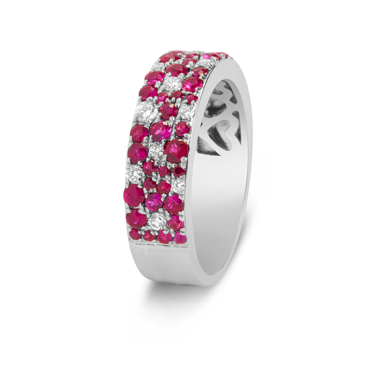 Ruby & Diamond Pave Mosaic 5.5mm Band