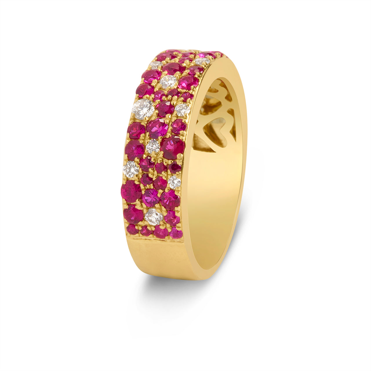 Ruby & Diamond Pave Mosaic 5.5mm Band