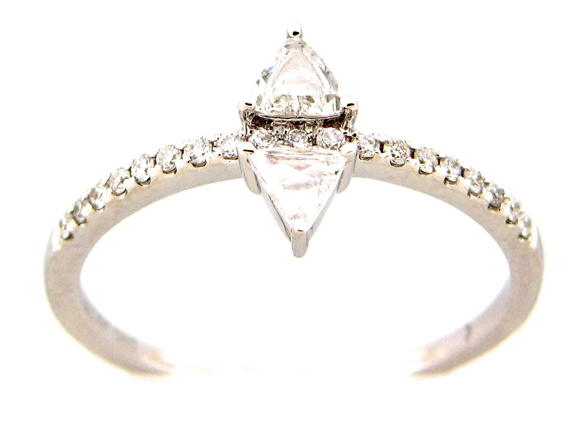 ROSE CUT DIAMOND TRIANGLE RING
