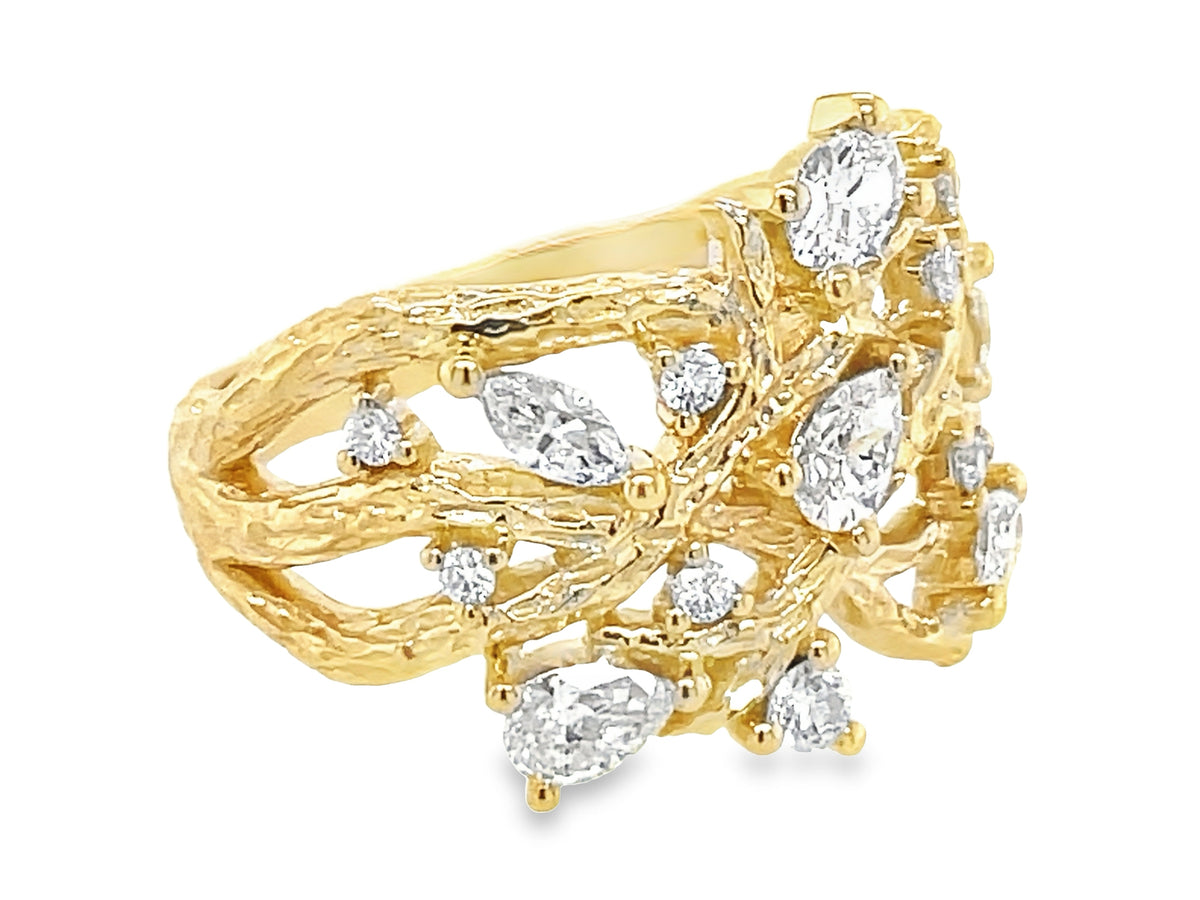 DIAMOND BRANCHES RING, 14MM