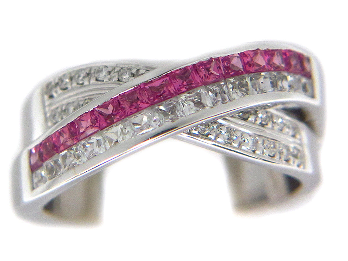 WHITE & PINK SAPPHIRE & DI RING