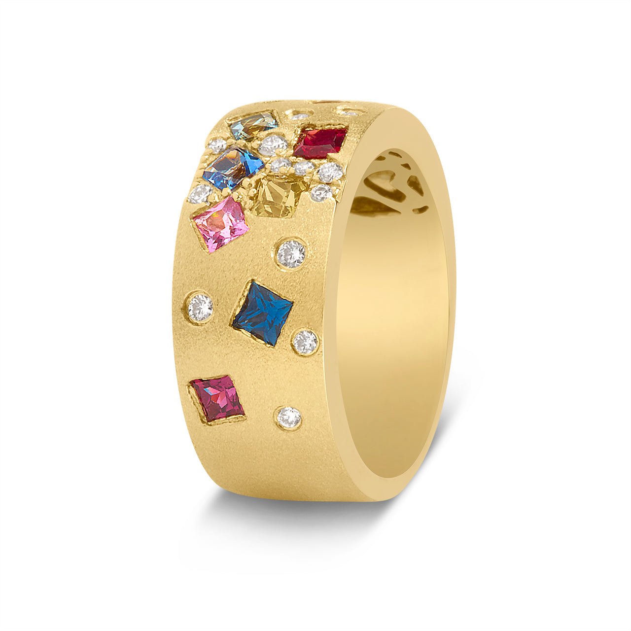 Rainbow Sapphire Princess & Diamond Confetti Cigar Band