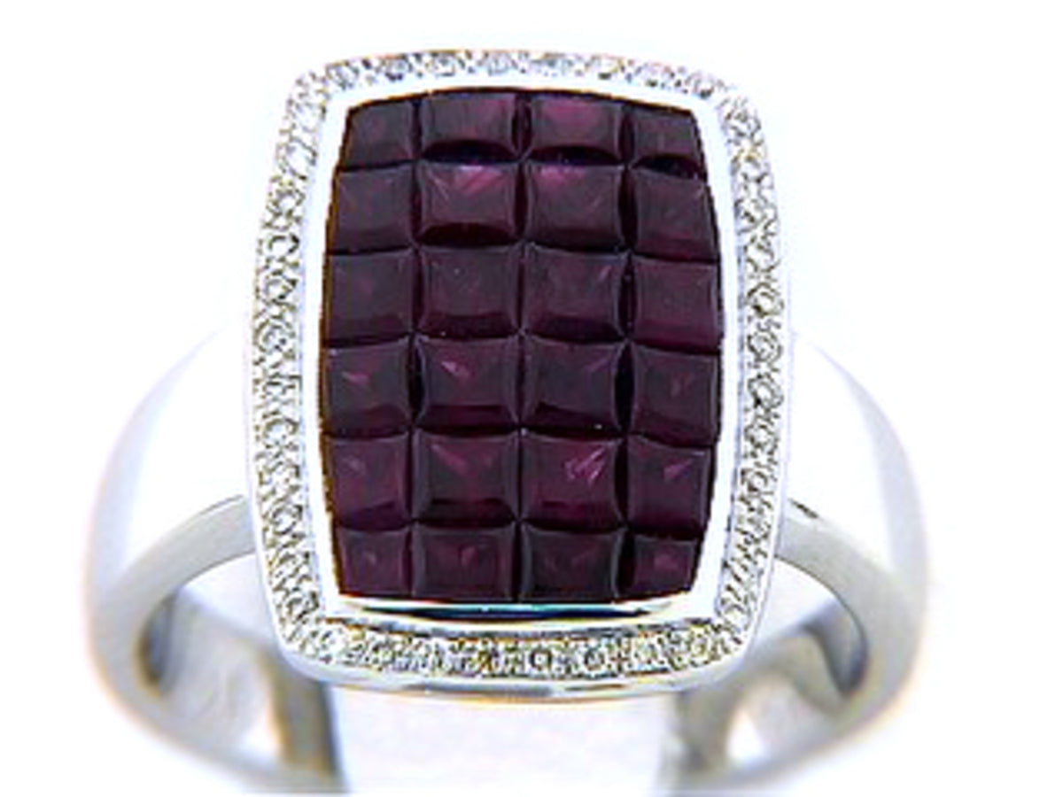 RUBY & DIAMOND RING, 14KW (H), C=2.60