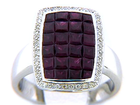 RUBY & DIAMOND RING, 14KW (H), C=2.60