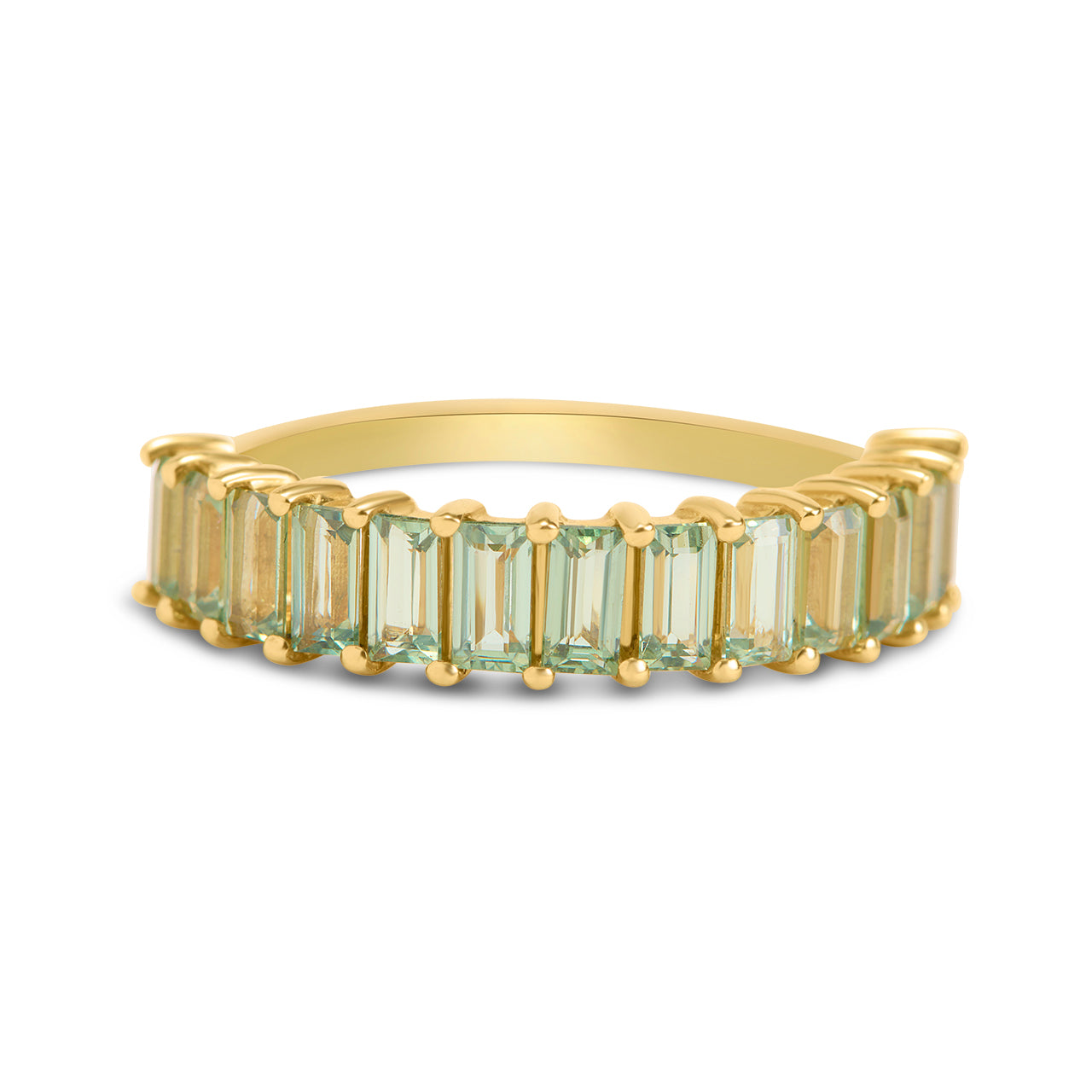 Green Sapphire Baguette Band