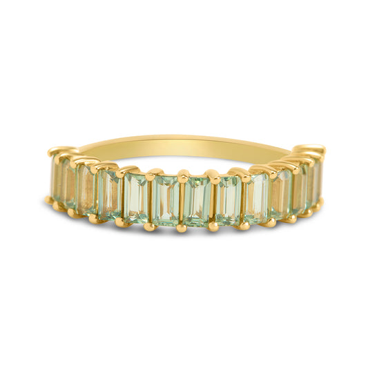 Green Sapphire Baguette Band