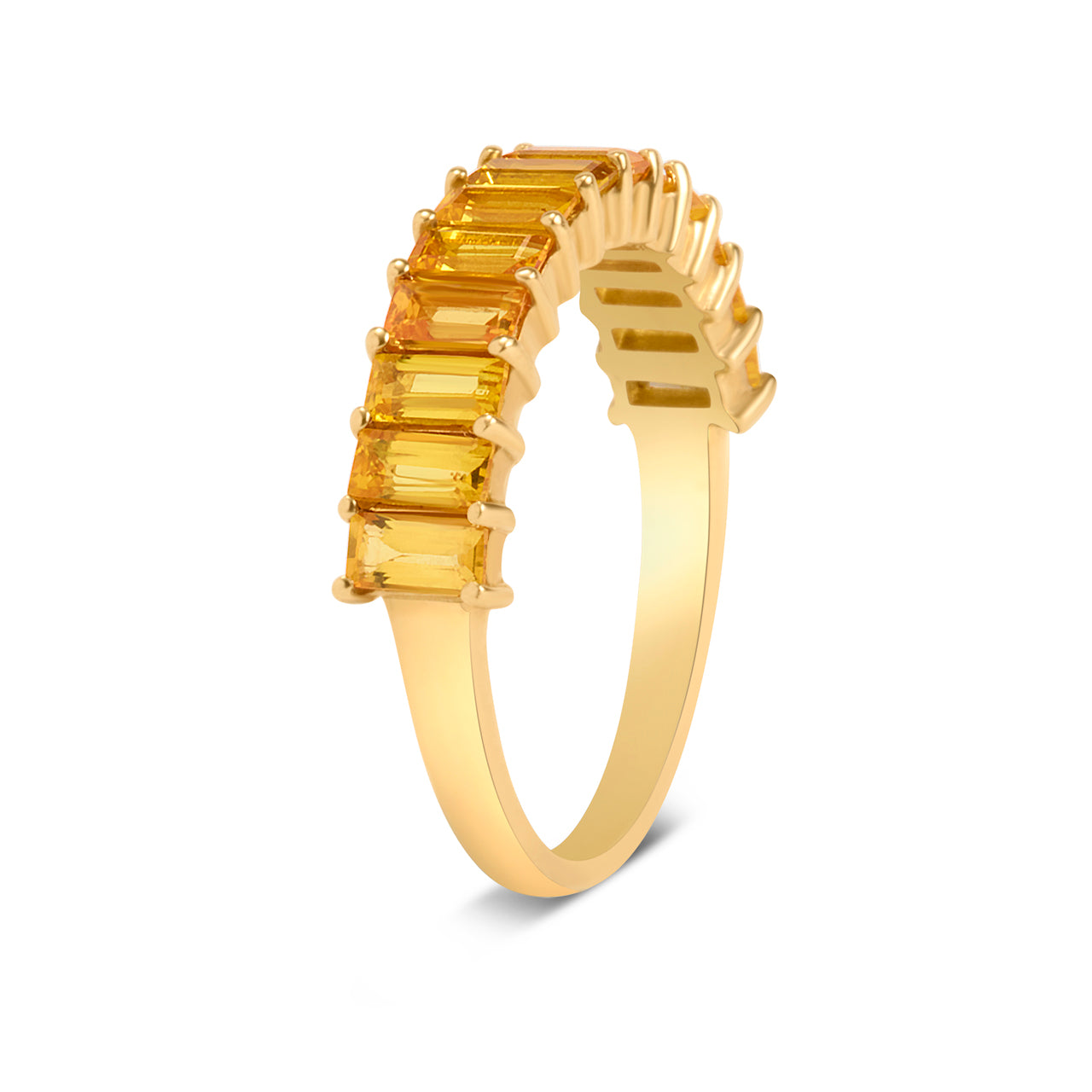 Yellow Sapphire Baguette Band