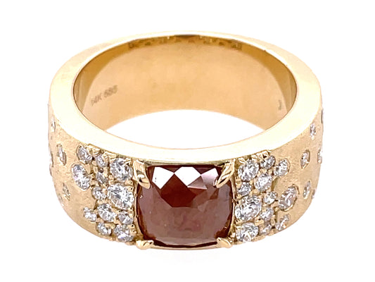 FANCY COLOR DIAMOND RING, SATIN FINISH