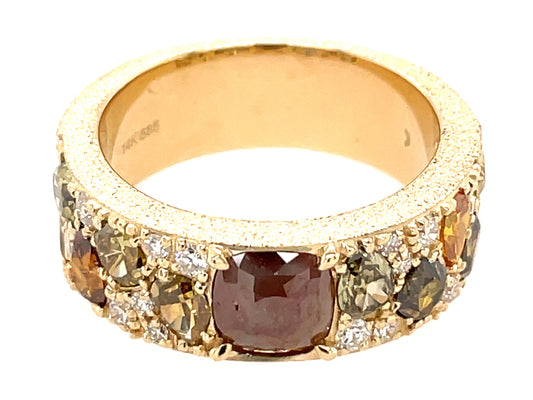 FANCY COLOR DIAMOND RING, SATIN FINISH