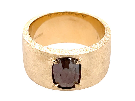FANCY COLOR DIAMOND 1 STONE RING, 9.7MM, SATIN FINISH