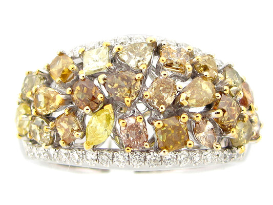 FANCY COLOR DIAMOND RING, 18KW (N)