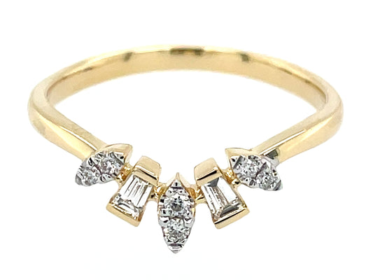 DIAMOND BAGUETTE & ROUND CROWN RING