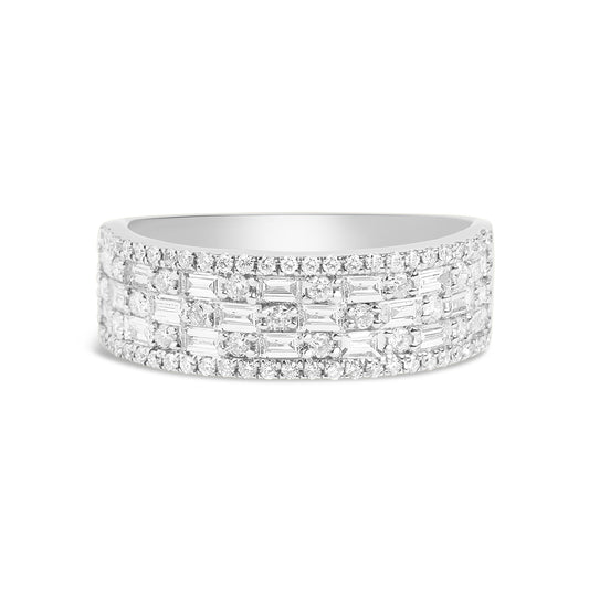 Diamond Alternating Baguette & Round 6.5mm Band