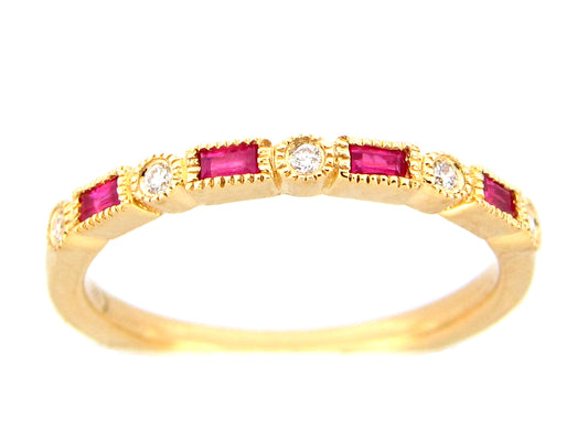 RUBY & DIAMOND RING, 18KY (H)