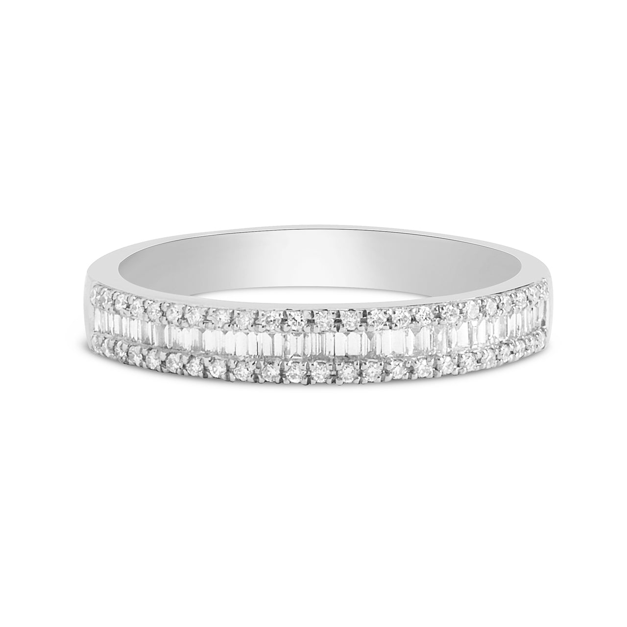 Diamond Baguette & Round 3.5mm Band