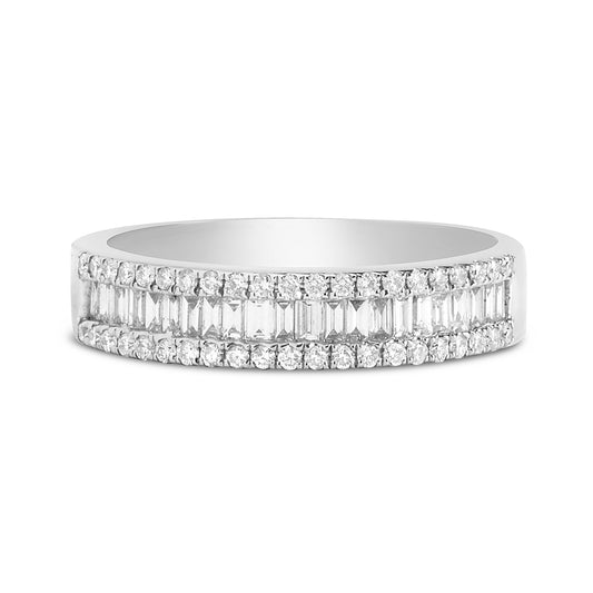Diamond Baguette & Round 4.5mm Band
