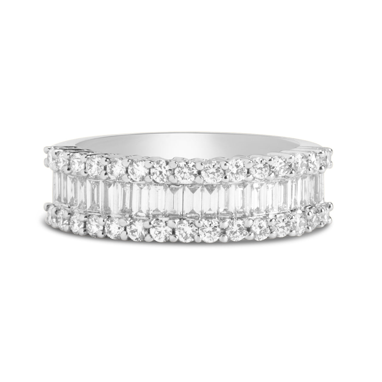 Diamond Baguette & Round 6.5mm Band