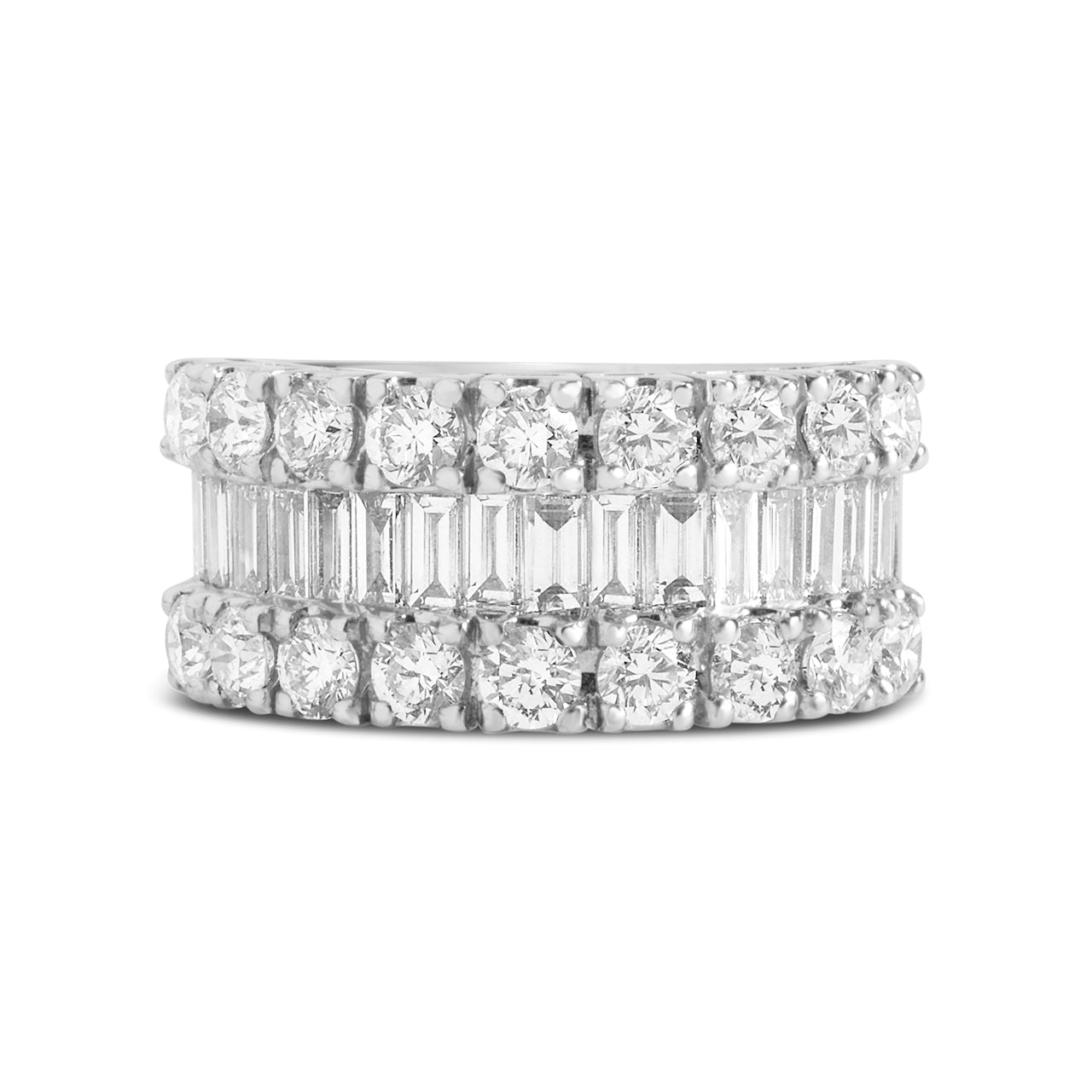 Diamond Baguette & Round 10mm Band