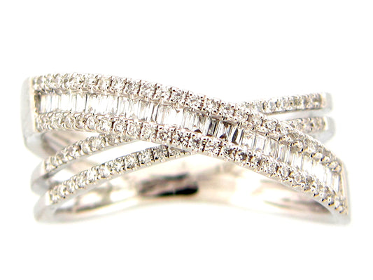 DIAMOND BYPASS RING, 14KW (N)