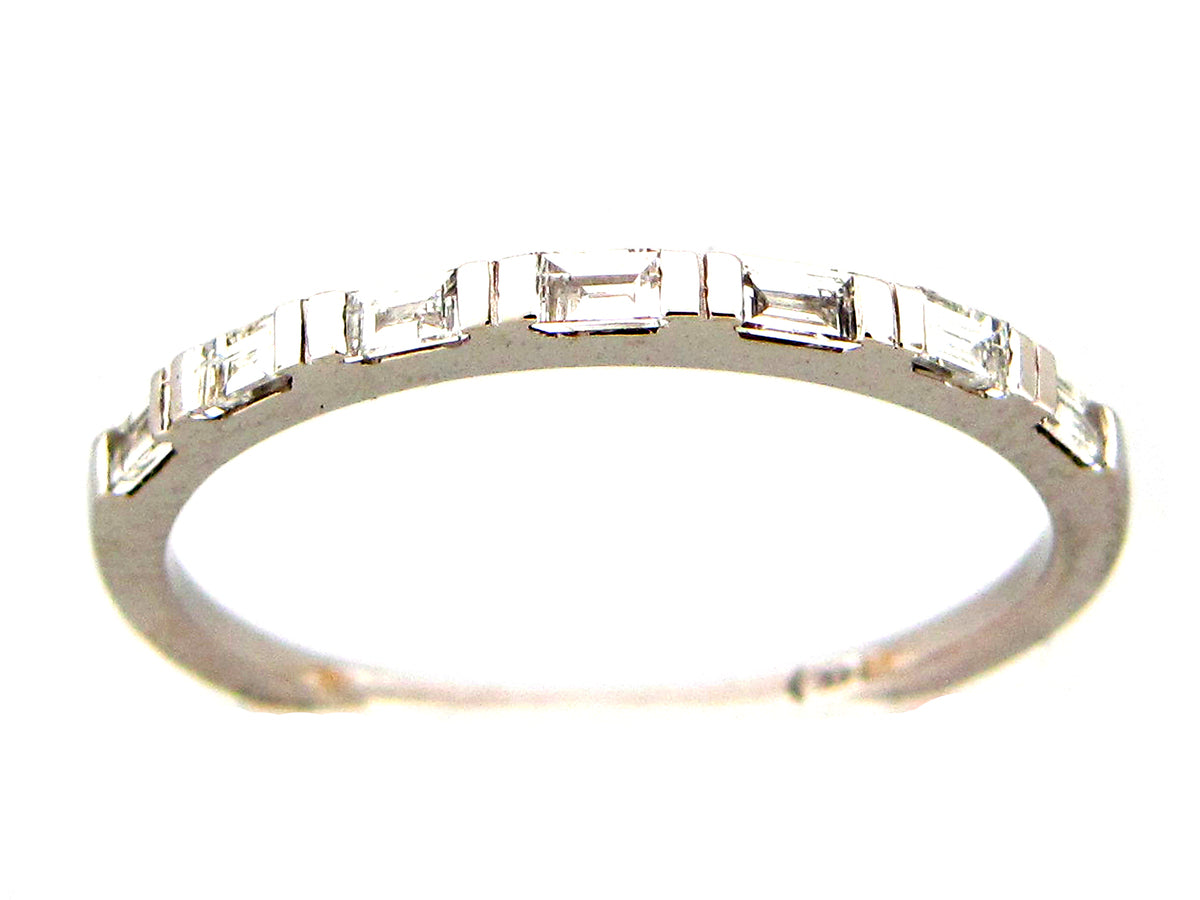 DIAMOND 1 ROW BAGUETTE BAR SET RING