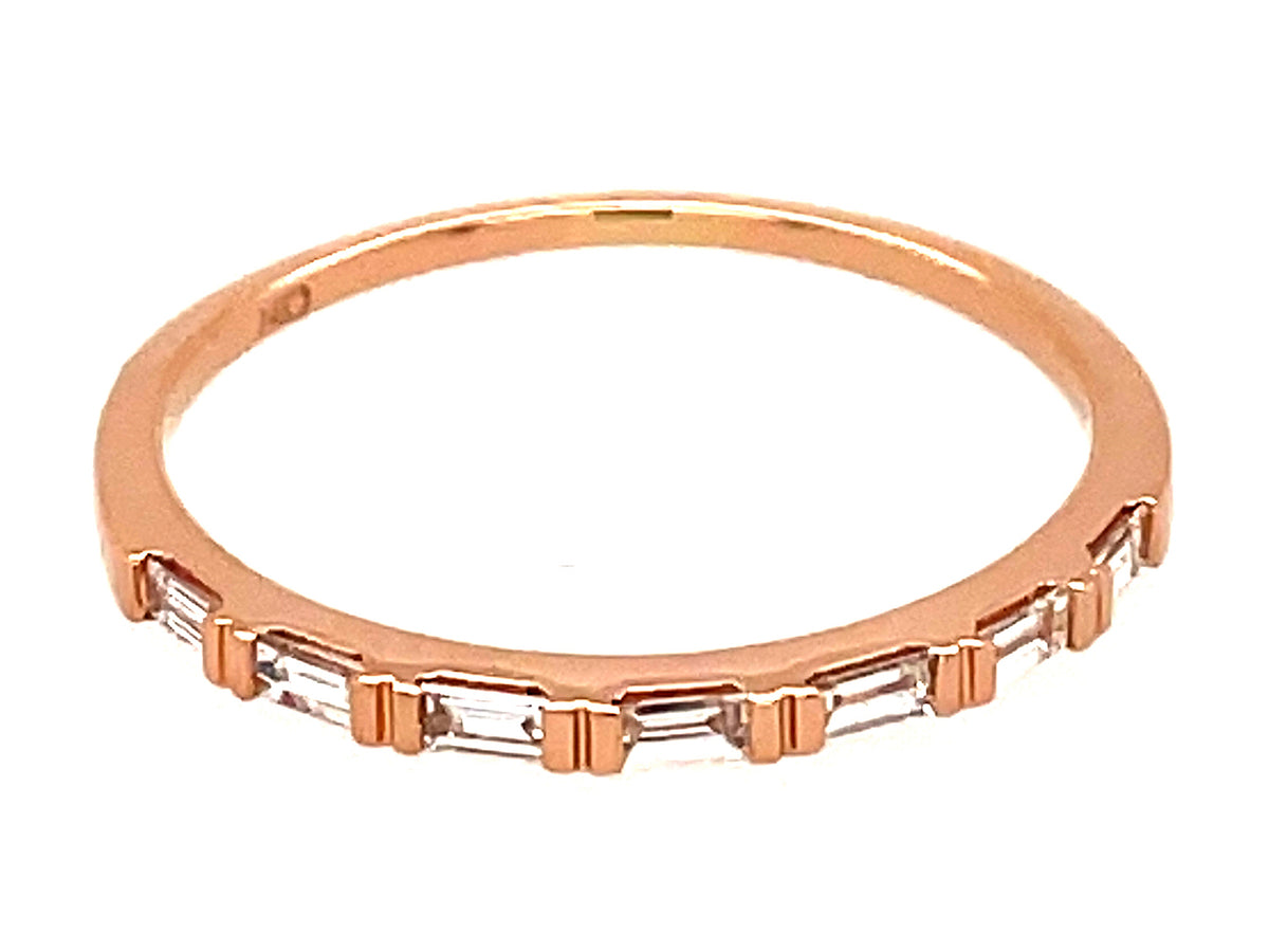 DIAMOND 1 ROW BAGUETTE BAR SET RING