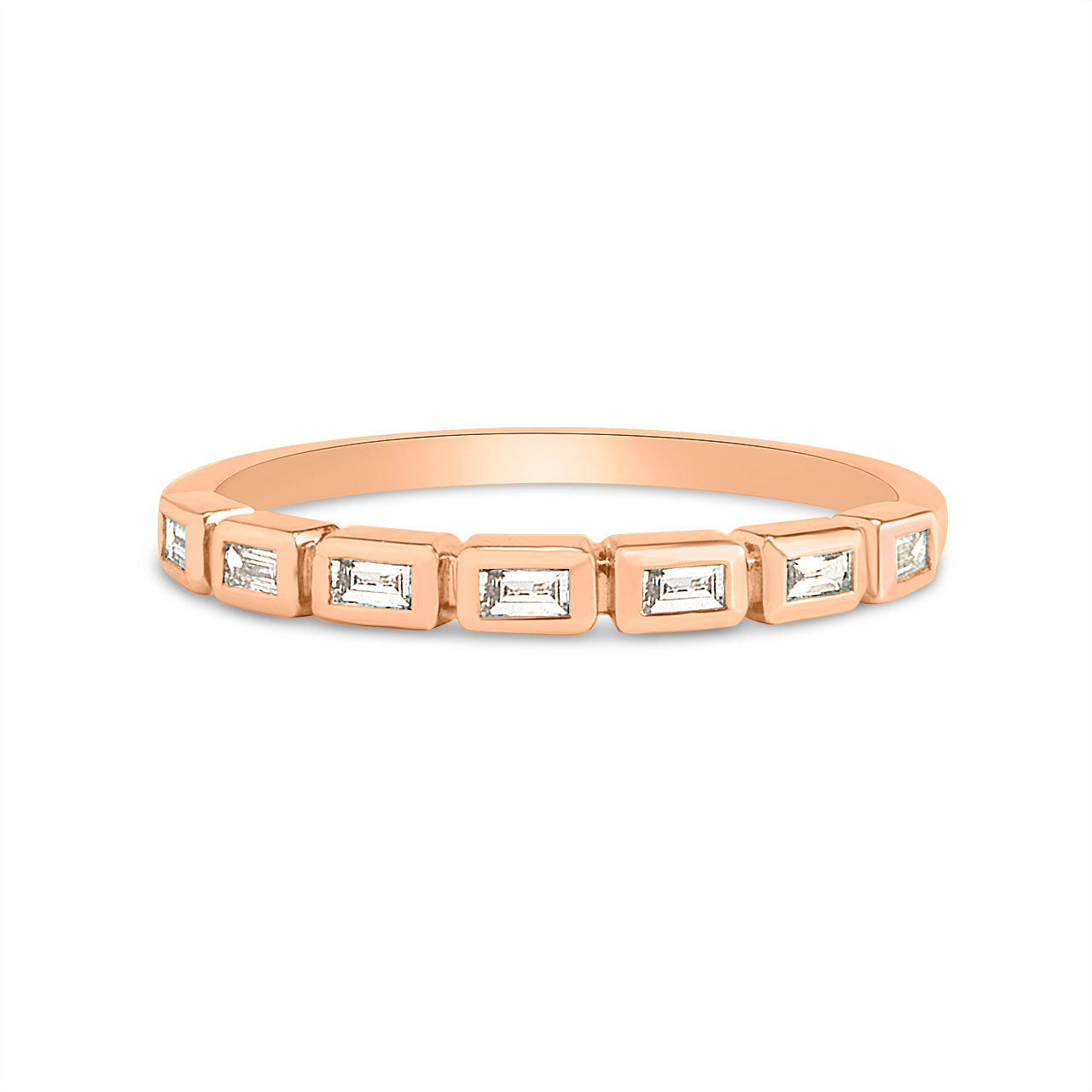 Diamond Baguette Bezel Stackable Band