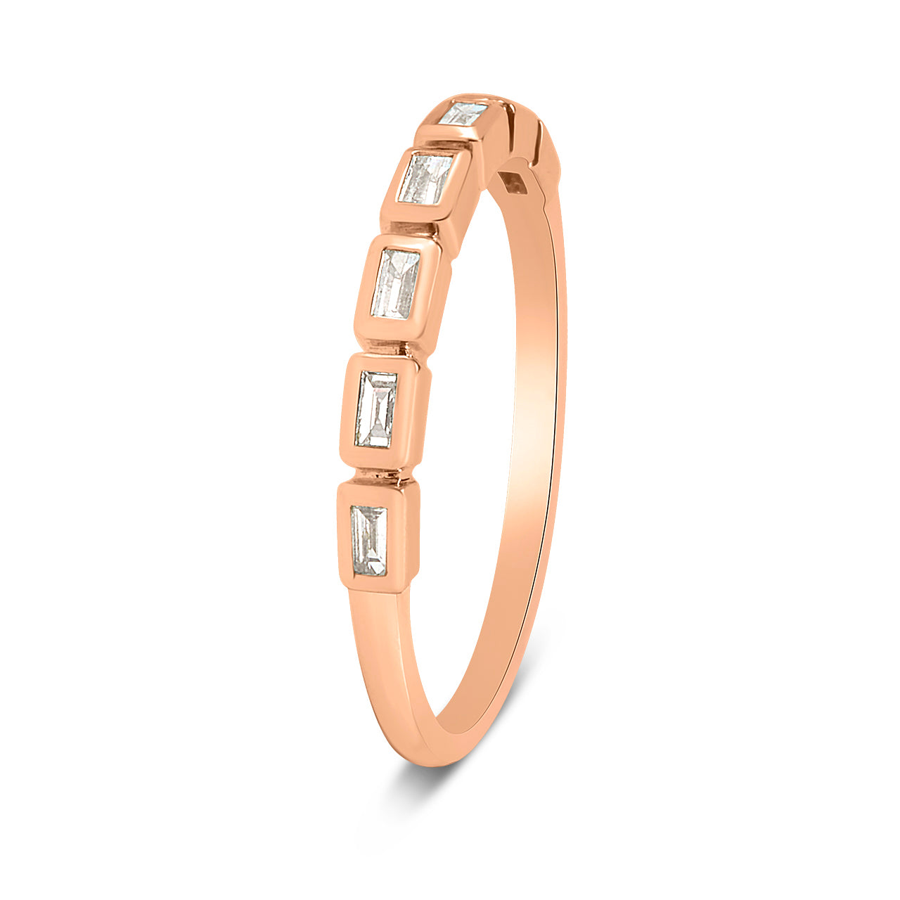 Diamond Baguette Bezel Stackable Band