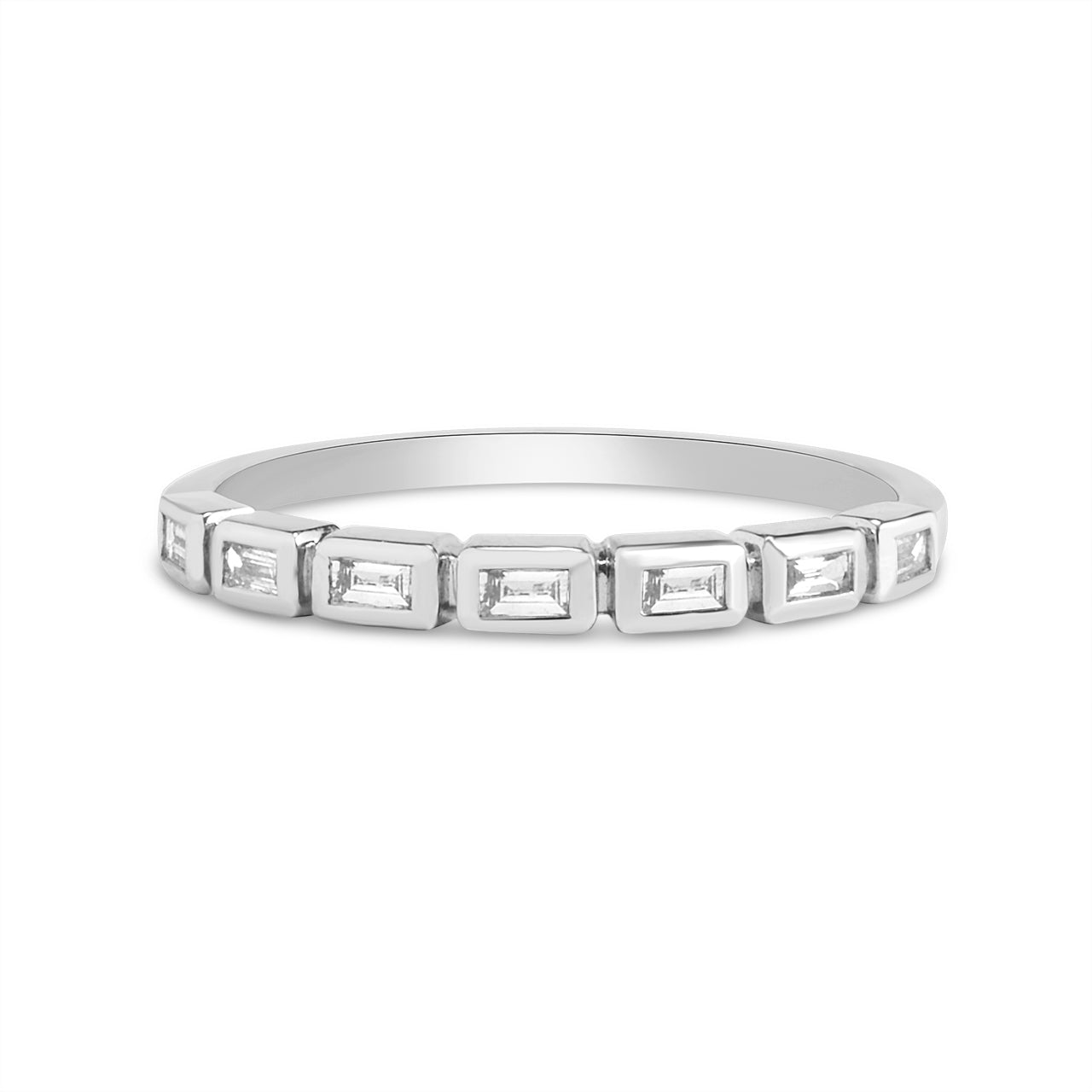 Diamond Baguette Bezel Stackable Band