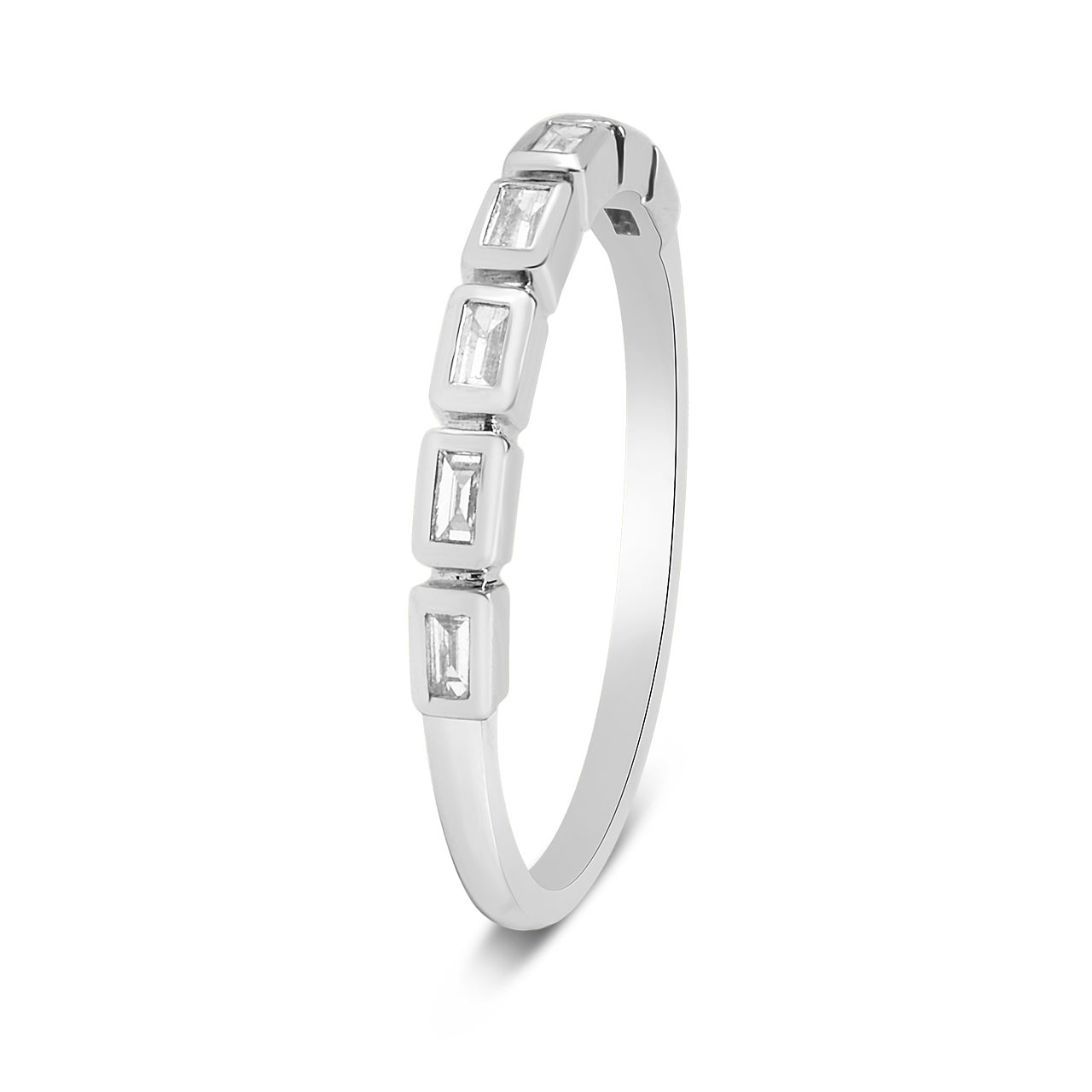 Diamond Baguette Bezel Stackable Band