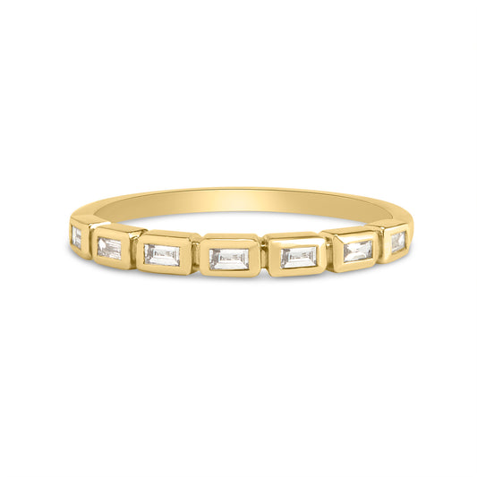 Diamond Baguette Bezel Stackable Band