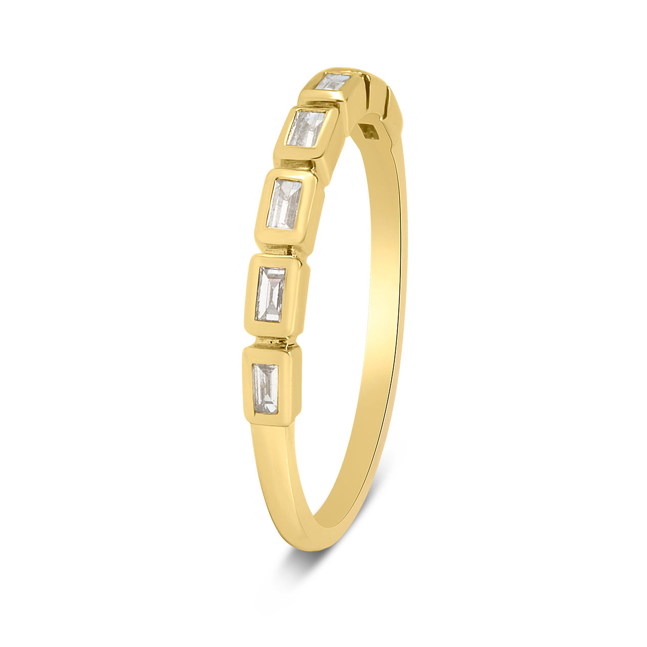 Diamond Baguette Bezel Stackable Band