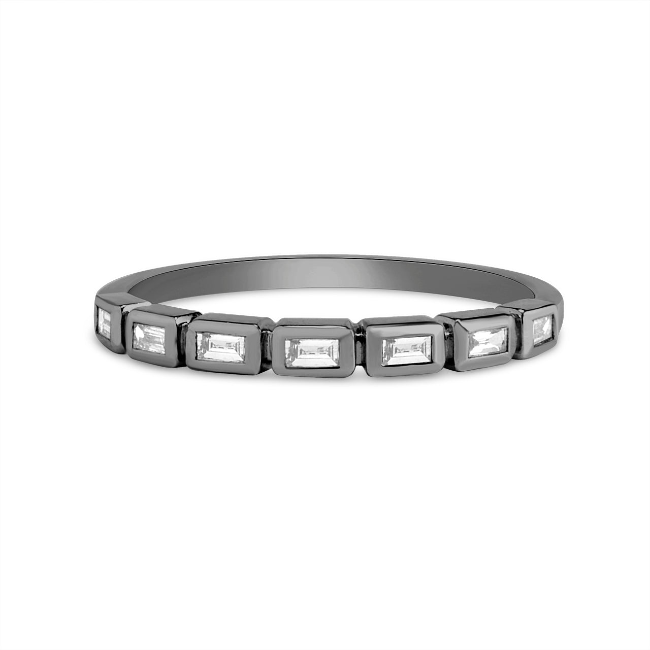 Diamond Baguette Bezel Stackable Band