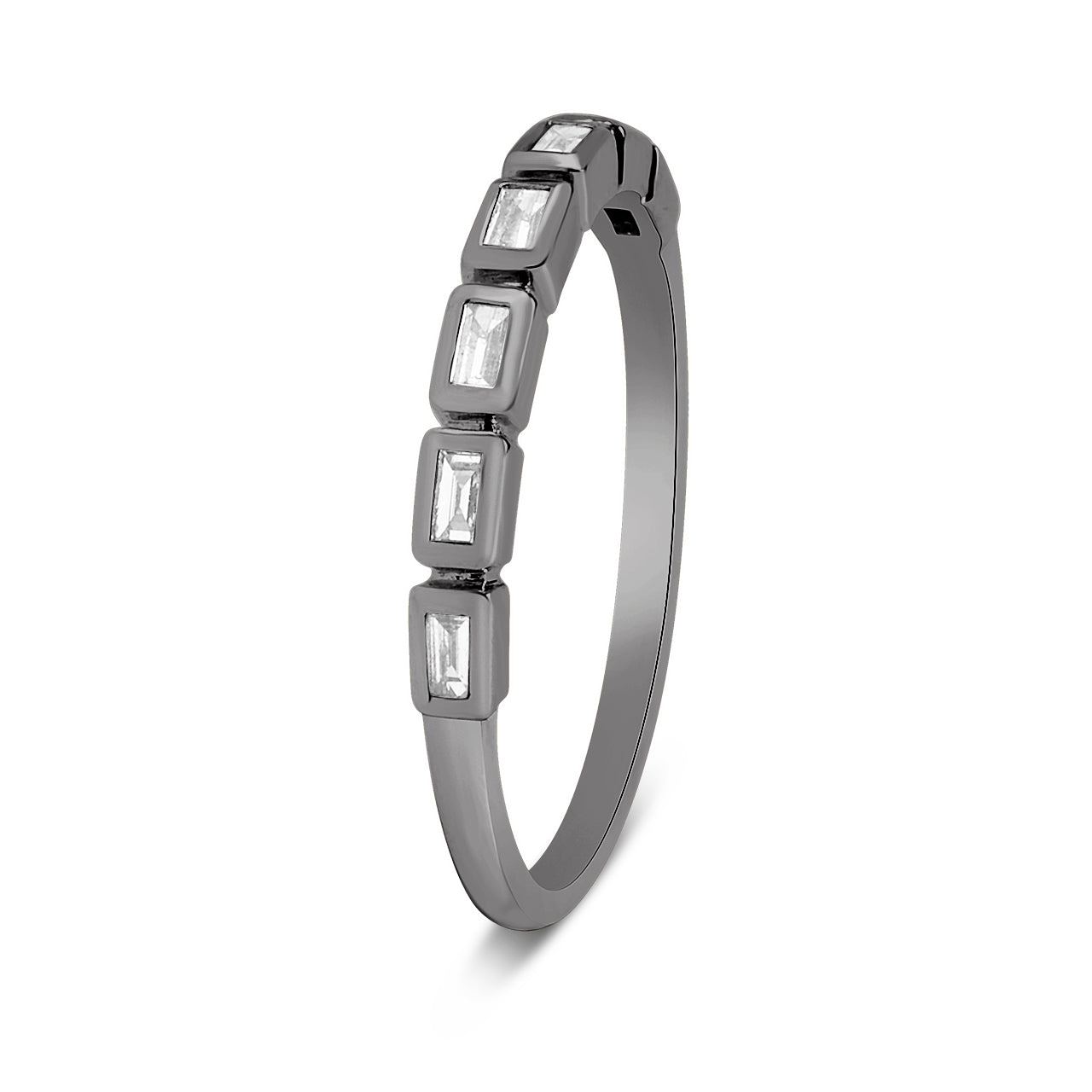 Diamond Baguette Bezel Stackable Band