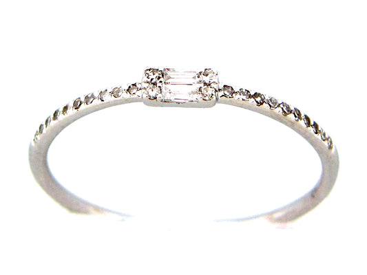DIAMOND DOUBLE BAGUETTE RING, 14KW (N)
