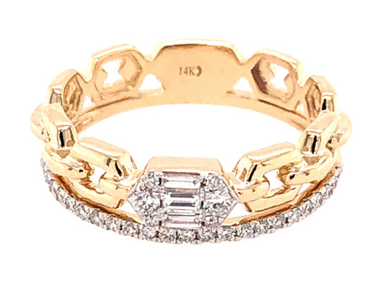 DIAMOND LINK RING, 14KY (N)