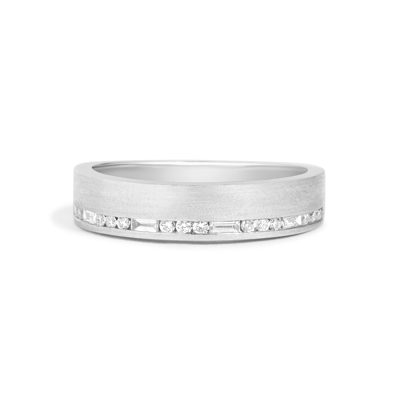 Diamond Baguette & Round Line Band