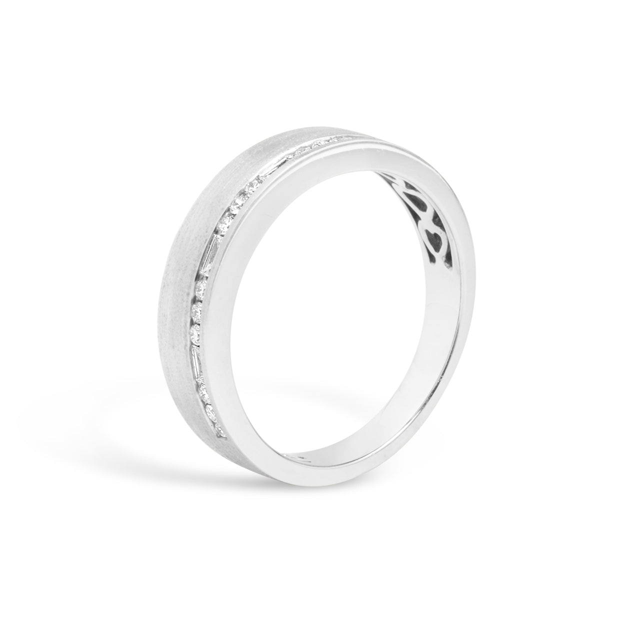 Diamond Baguette & Round Line Band