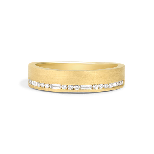 Diamond Baguette & Round Line Band