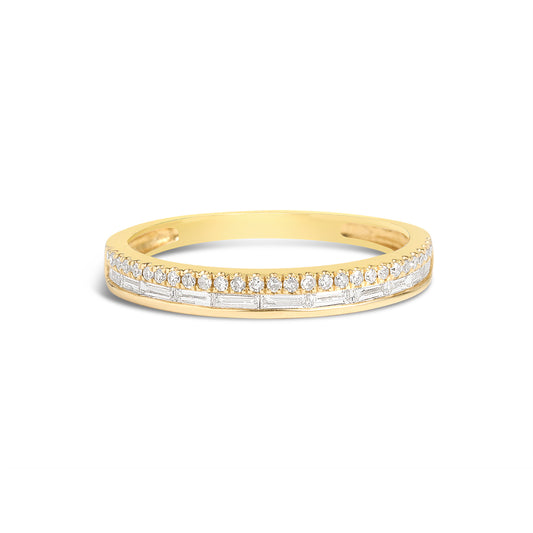 Diamond Baguette & Round Duet Band