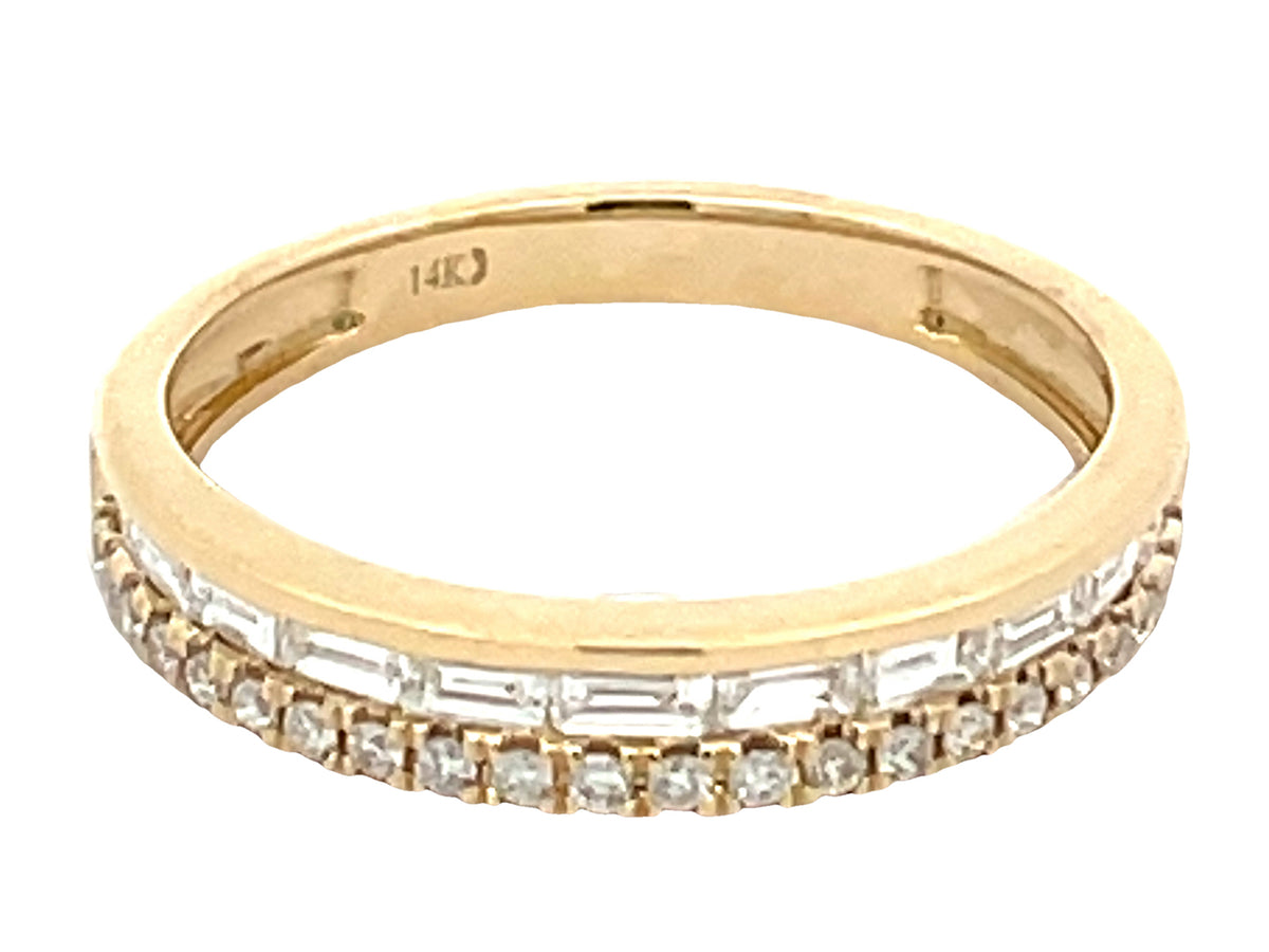 DIAMOND BAGUETTES & ROUNDS 3.6MM RING