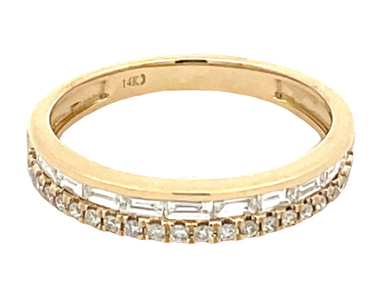 DIAMOND BAGUETTES & ROUNDS 3.6MM RING