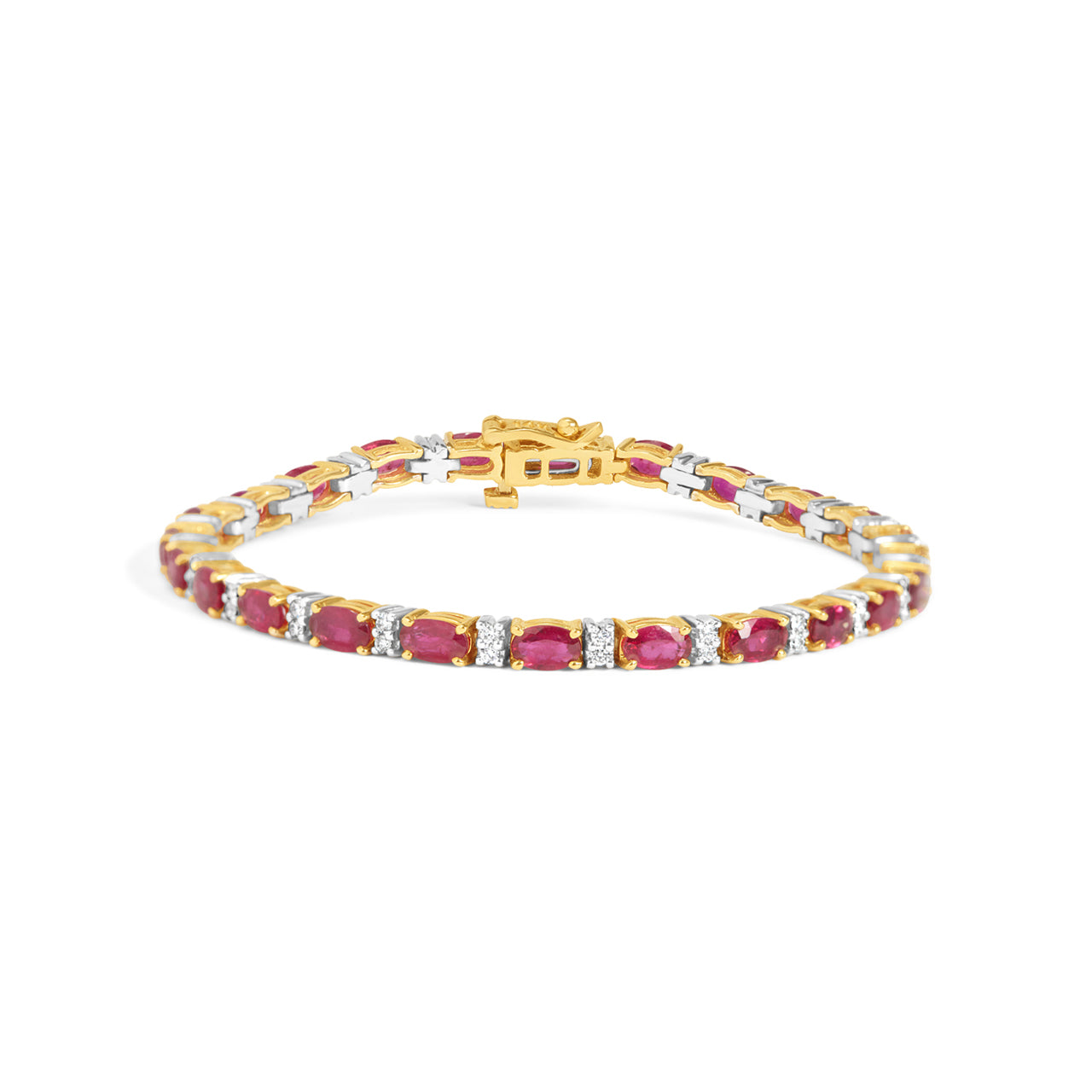 Ruby & Diamond Oval Tennis Bracelet