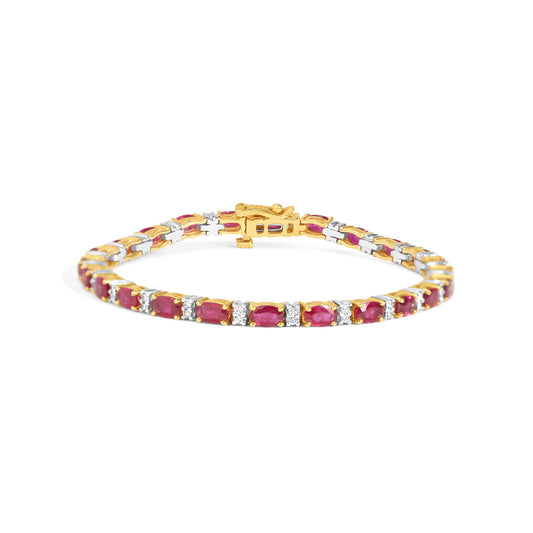 Ruby & Diamond Oval Tennis Bracelet