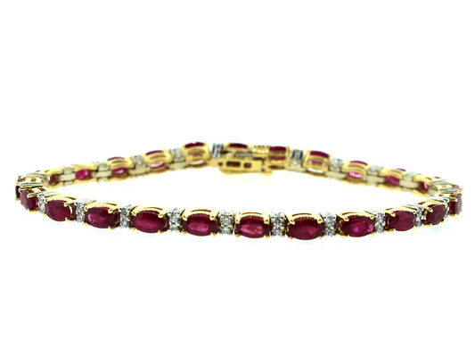 RUBY & DIAMOND BRACELET,  18KT (H)